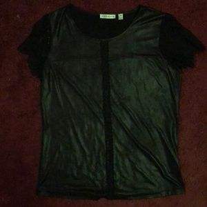 Pleather & Lace Blouse